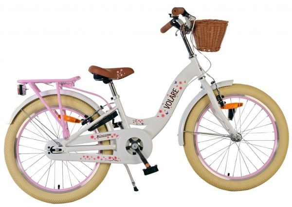 Volare Blossom Kinderfiets - Meisjes - 20 inch - Wit - Twee handremmen Volare Blossom Kinderfiets - Meisjes - 20 inch - Wit - Twee handremmen