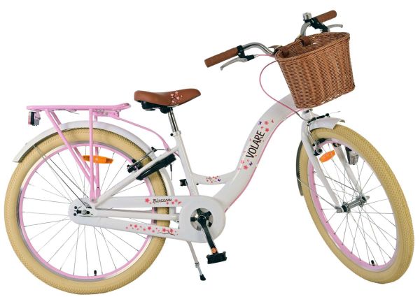Volare Blossom Kinderfiets - Meisjes - 24 inch - Wit - Twee handremmen