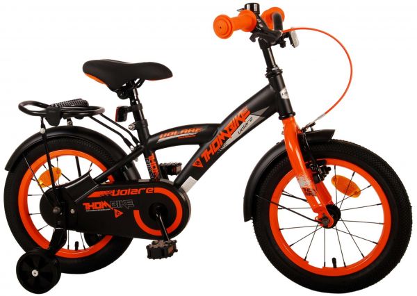 Volare Thombike Kinderfiets - Jongens - 14 inch - Zwart Oranje Volare Thombike Kinderfiets - Jongens - 14 inch - Zwart Oranje