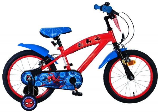 Spider-Man Kinderfiets - Jongens - 16 inch - Blauw/Rood - Twee handremmen Spider-Man Kinderfiets - Jongens - 16 inch - Blauw/Rood - Twee handremmen