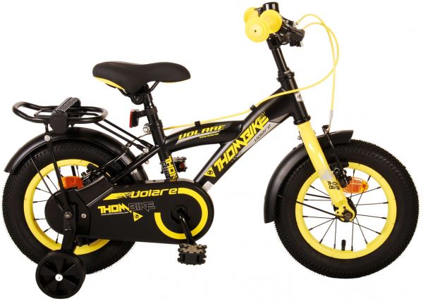 Volare Thombike Kinderfiets - Jongens - 12 inch - Zwart Geel - Twee Handremmen