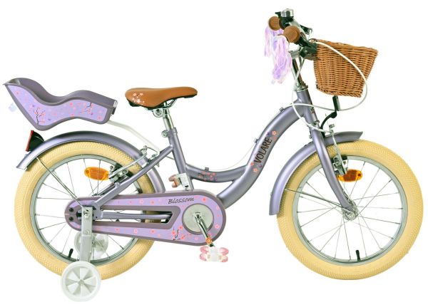 Volare Blossom Kinderfiets - Meisjes - 16 inch - Paars - Twee Handremmen