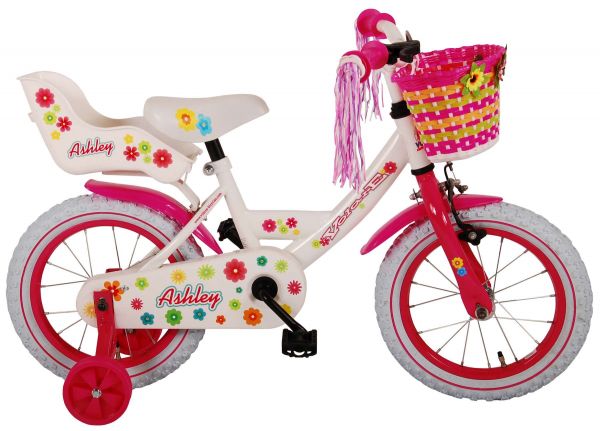 Volare Ashley Kinderfiets - Meisjes - 14 inch - Wit - 95% afgemonteerd