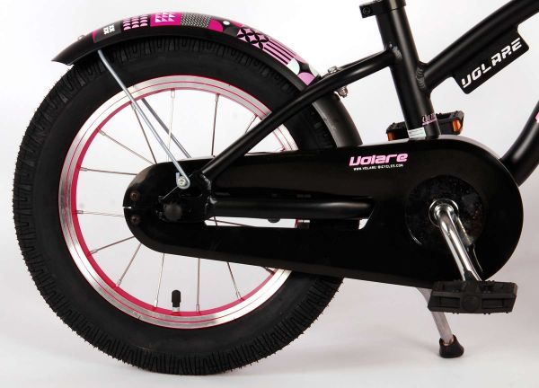 Volare Miracle Kinderfiets - Meisjes - 14 inch - Mat Zwart - Prime Collection