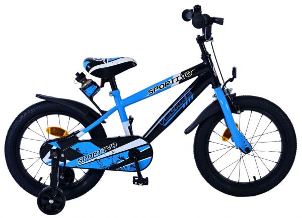 Volare Sportivo Kinderfiets - Jongens - 16 inch - Blauw Zwart