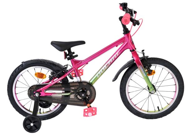 Volare Chrome Kinderfiets - Meisjes - 16 inch - Roze Groen - Twee Handremmen