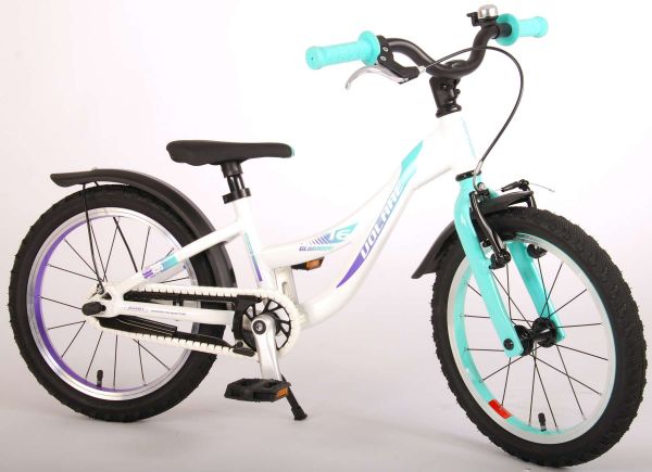 Volare Glamour Kinderfiets - Meisjes - 16 inch - Wit/Mint Groen - Prime Collection