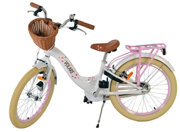 Volare Blossom Kinderfiets - Meisjes - 20 inch - Wit - Twee handremmen