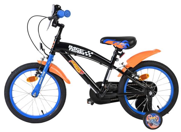 Hot Wheels Kinderfiets - Jongens - 16 inch - Zwart Oranje Blauw - Twee Handremmen
