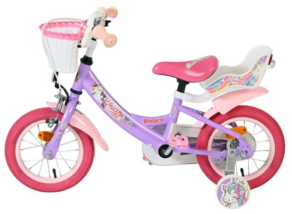 Volare Unicorn Kinderfiets - Meisjes - 12 inch - Paars