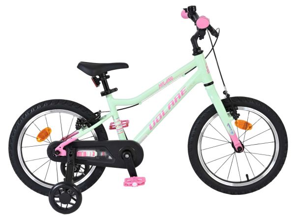 Volare Milano Kinderfiets - Meisjes - 16 inch - Mintgroen - Twee handremmen