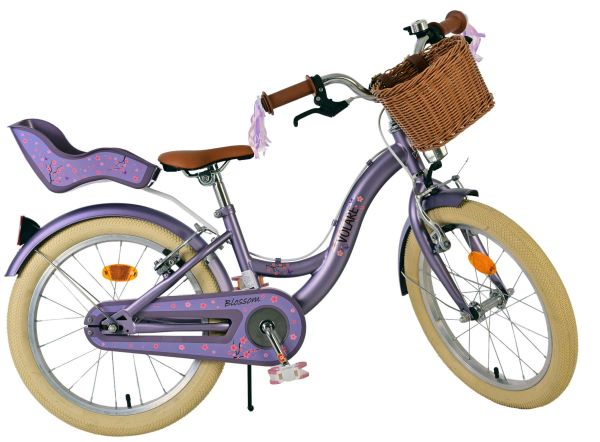 Volare Blossom Kinderfiets - Meisjes - 18 inch - Paars - Twee Handremmen