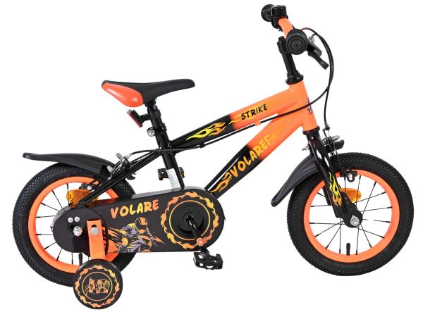 Volare Strike Kinderfiets - Jongens - 12 inch - Zwart Oranje - Twee Handremmen
