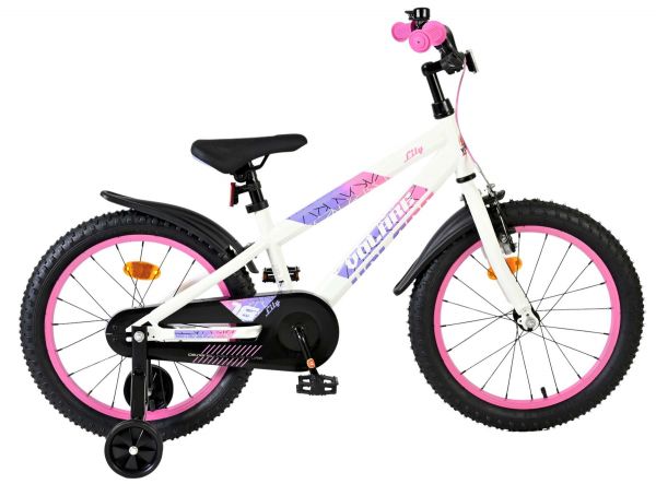 Volare Lily Kinderfiets - Meisjes - 18 inch - Wit Roze Paars