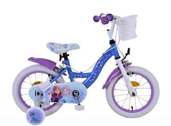 Disney Frozen 2 Kinderfiets - Meisjes - 14 inch - Blauw/Paars - Twee handremmen