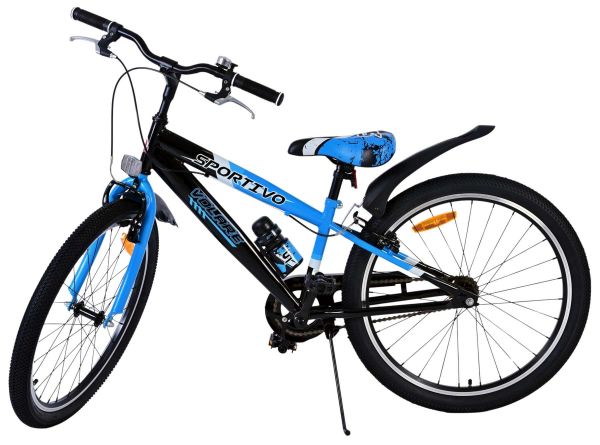 Volare Sportivo Kinderfiets - Jongens - 24 inch - Zwart Blauw - Twee Handremmen