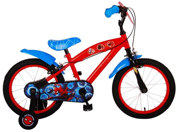 Spider-Man Kinderfiets - Jongens - 16 inch - Blauw/Rood - Twee handremmen