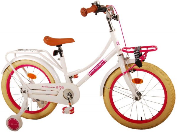 Volare Excellent Kinderfiets - Meisjes - 18 inch - Wit - 95% afgemonteerd