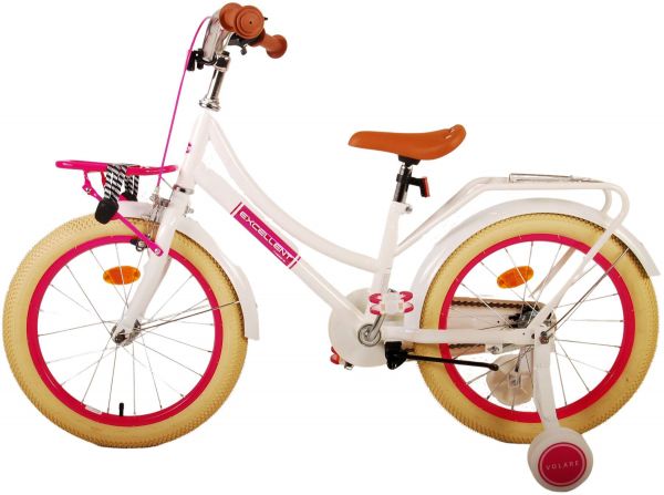 Volare Excellent Kinderfiets - Meisjes - 18 inch - Wit - 95% afgemonteerd