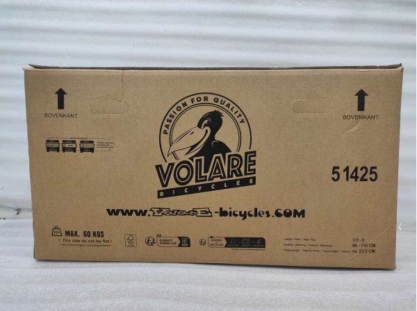 Volare Strike Kinderfiets - Jongens - 14 inch - Zwart Oranje - Twee handremmen