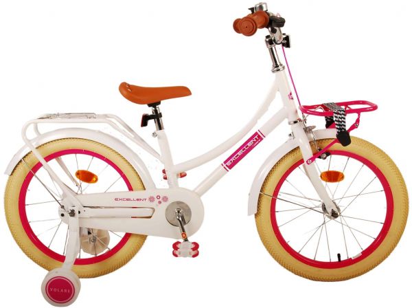 Volare Excellent Kinderfiets - Meisjes - 18 inch - Wit - 95% afgemonteerd