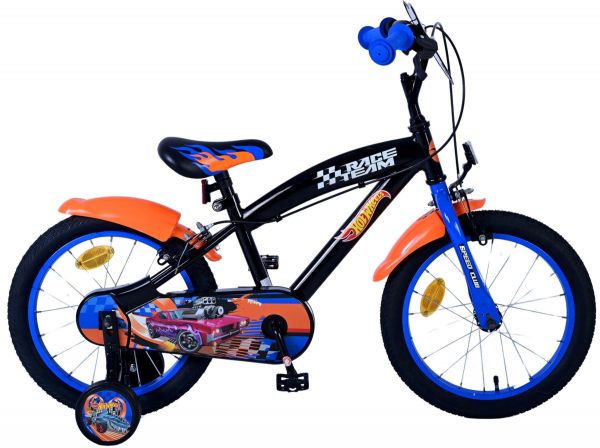 Hot Wheels Kinderfiets - Jongens - 16 inch - Zwart Oranje Blauw - Twee handremmen