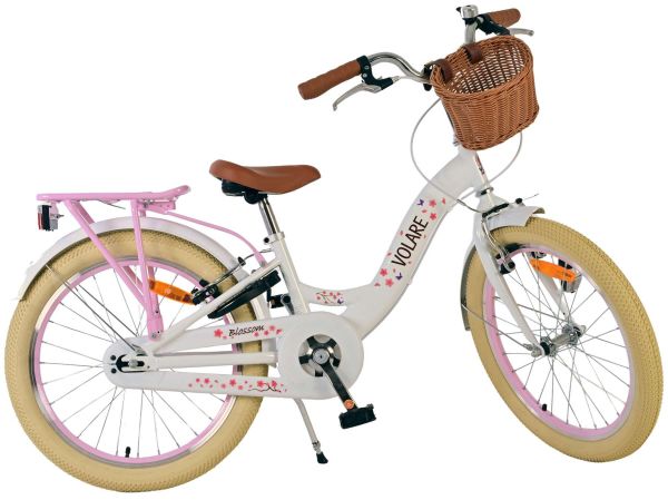 Volare Blossom Kinderfiets - Meisjes - 20 inch - Wit - Twee handremmen