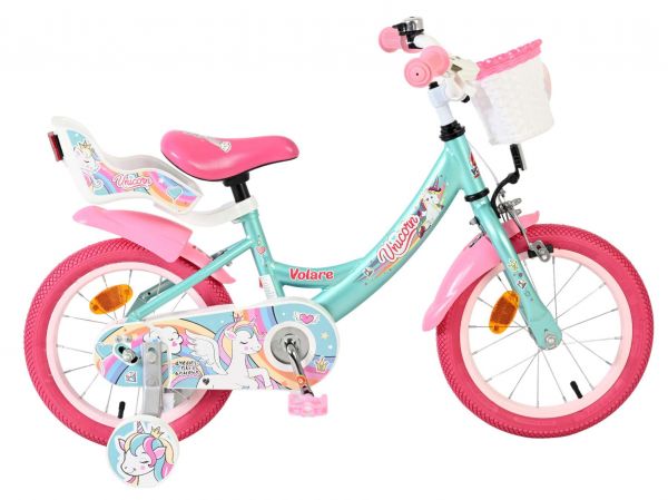 Volare Unicorn Kinderfiets - Meisjes - 14 inch - Groen