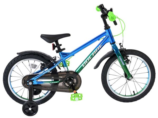 Volare Chrome Kinderfiets - Jongens - 16 inch - Blauw Groen - Twee Handremmen