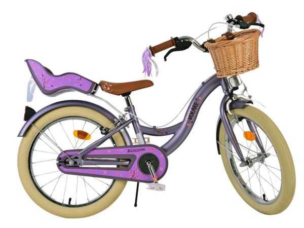 Volare Blossom Kinderfiets - Meisjes - 18 inch - Paars - Twee Handremmen