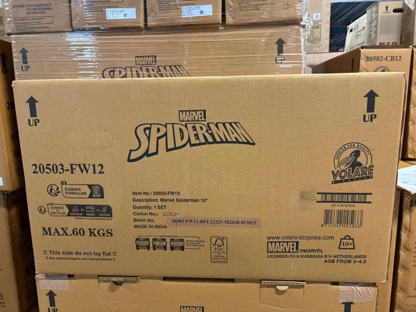 Spider-Man Kinderfiets - Jongens - 12 inch - Blauw/Rood - Twee handremmen