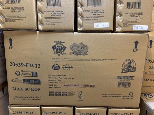 Paw Patrol Kinderfiets - Meisjes - 12 inch - Roze - Twee handremmen