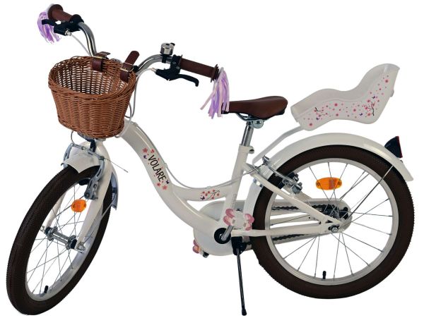 Volare Blossom Kinderfiets - Meisjes - 18 inch - Wit - Twee handremmen