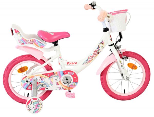 Volare Unicorn Kinderfiets - Meisjes - 14 inch - Wit