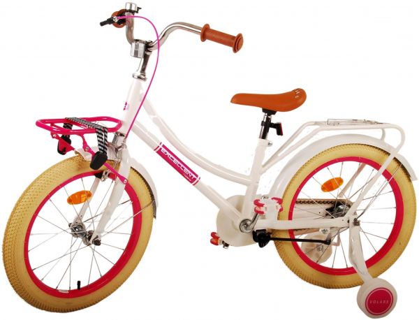 Volare Excellent Kinderfiets - Meisjes - 18 inch - Wit - 95% afgemonteerd
