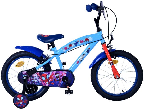 Spidey Kinderfiets - Jongens - 16 inch - Blauw - Twee handremmen