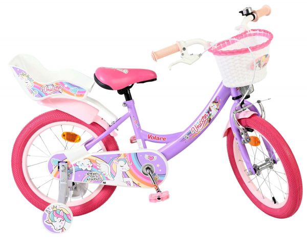 Volare Unicorn Kinderfiets - Meisjes - 16 inch - Paars