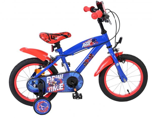 Sonic Prime Kinderfiets - Jongens - 14 inch - Blauw Rood - Twee handremmen