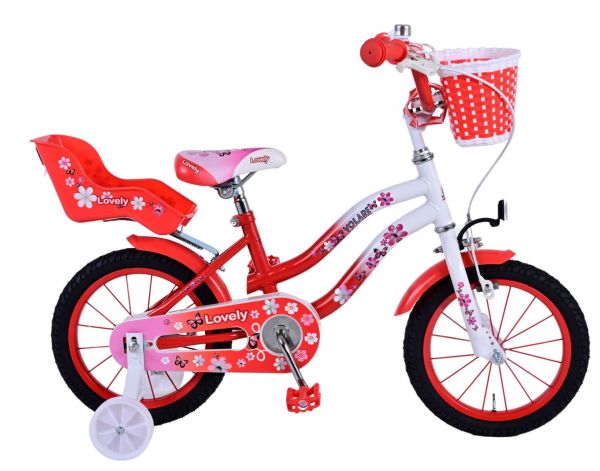 Volare Lovely Kinderfiets - Meisjes - 14 inch - Rood Wit