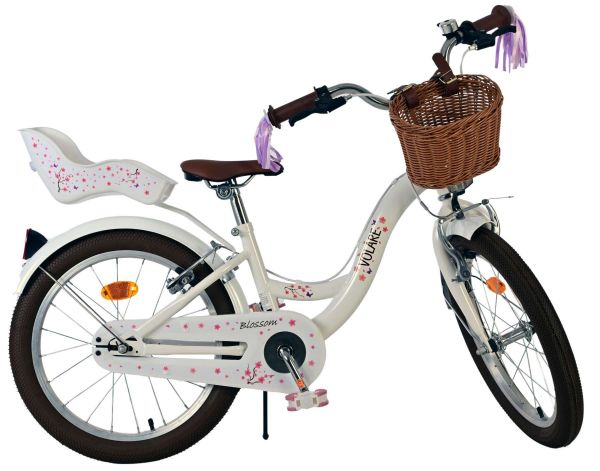 Volare Blossom Kinderfiets - Meisjes - 18 inch - Wit - Twee handremmen