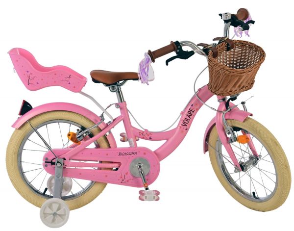 Volare Blossom Kinderfiets - Meisjes - 16 inch - Roze - Twee Handremmen