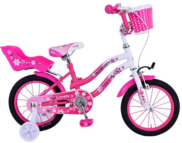 Volare Lovely Kinderfiets - Meisjes - 14 inch - Roze Wit