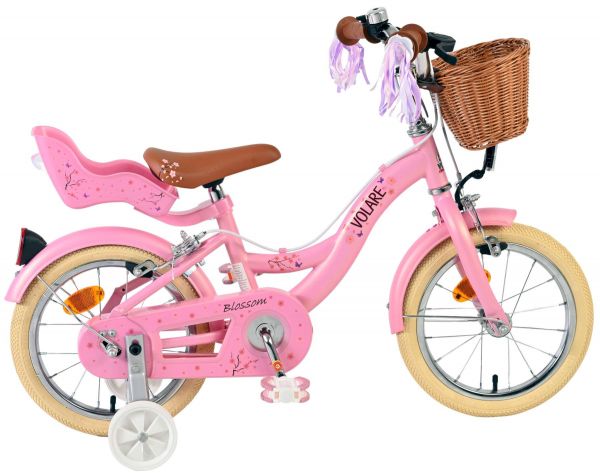 Volare Blossom Kinderfiets - Meisjes - 14 inch - Roze - Twee Handremmen