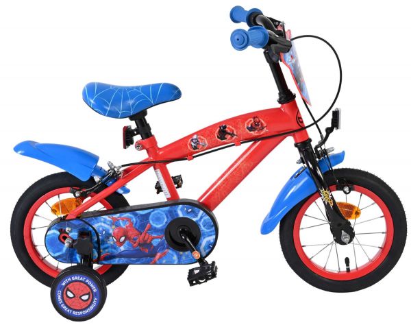 Spider-Man Kinderfiets - Jongens - 12 inch - Blauw/Rood - Twee handremmen