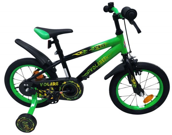 Volare Strike Kinderfiets - Jongens - 14 inch - Zwart Groen