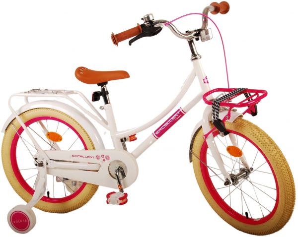 Volare Excellent Kinderfiets - Meisjes - 18 inch - Wit - 95% afgemonteerd