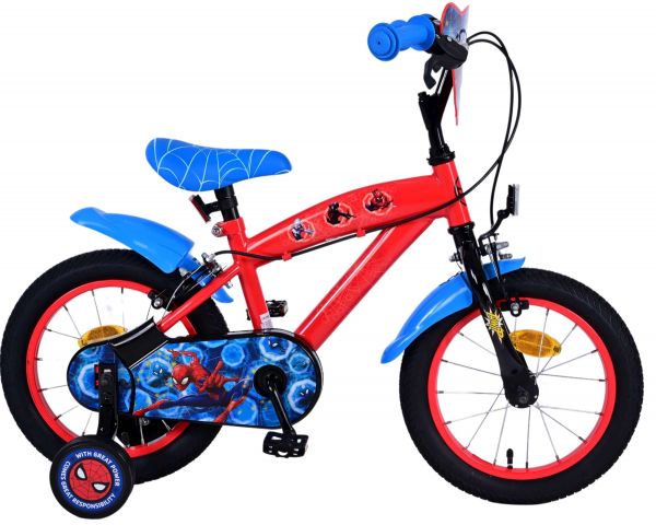 Ultimate Spider-Man Kinderfiets - Jongens - 14 inch - Blauw/Rood - Twee handremmen