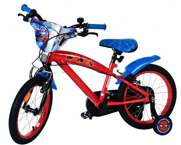 Spider-Man Kinderfiets - Jongens - 16 inch - Blauw/Rood - Twee handremmen Spider-Man Kinderfiets - Jongens - 16 inch - Blauw/Rood - Twee handremmen