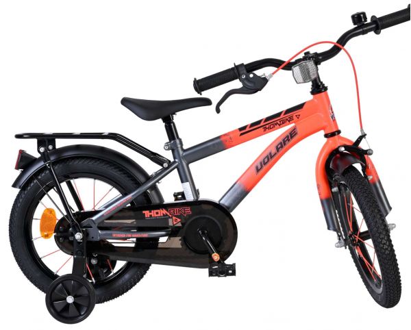 Volare Thombike Kinderfiets - Jongens - 14 inch - Oranje Grijs