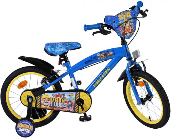 Paw Patrol -Rubble & Crew Kinderfiets - Jongens - 16 inch - Blauw - Twee handremmen